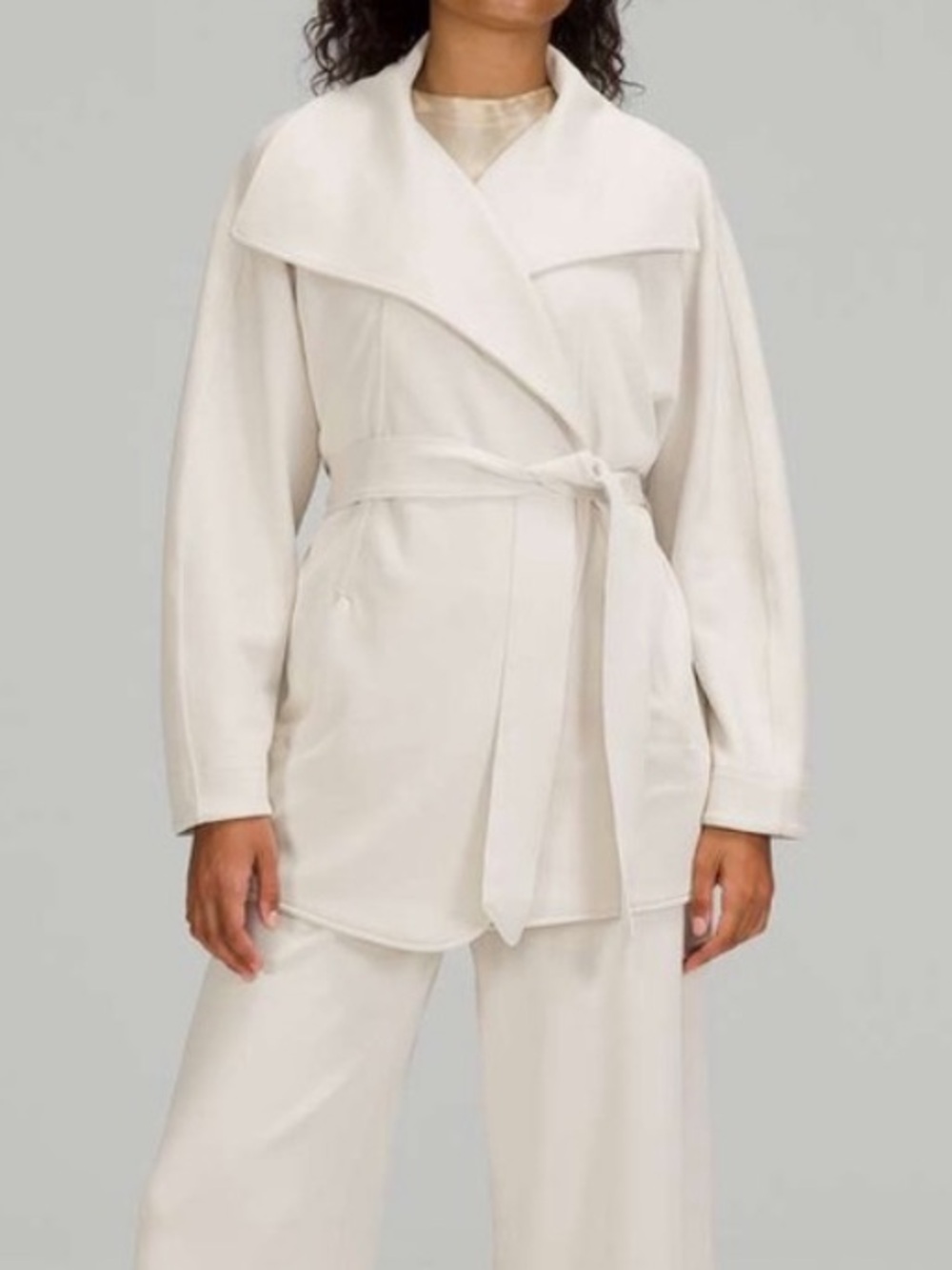 LULULEMON Softstreme Belted Wrap Jacket 💎RARE OPAL WHITE💎 Size XL/XXL